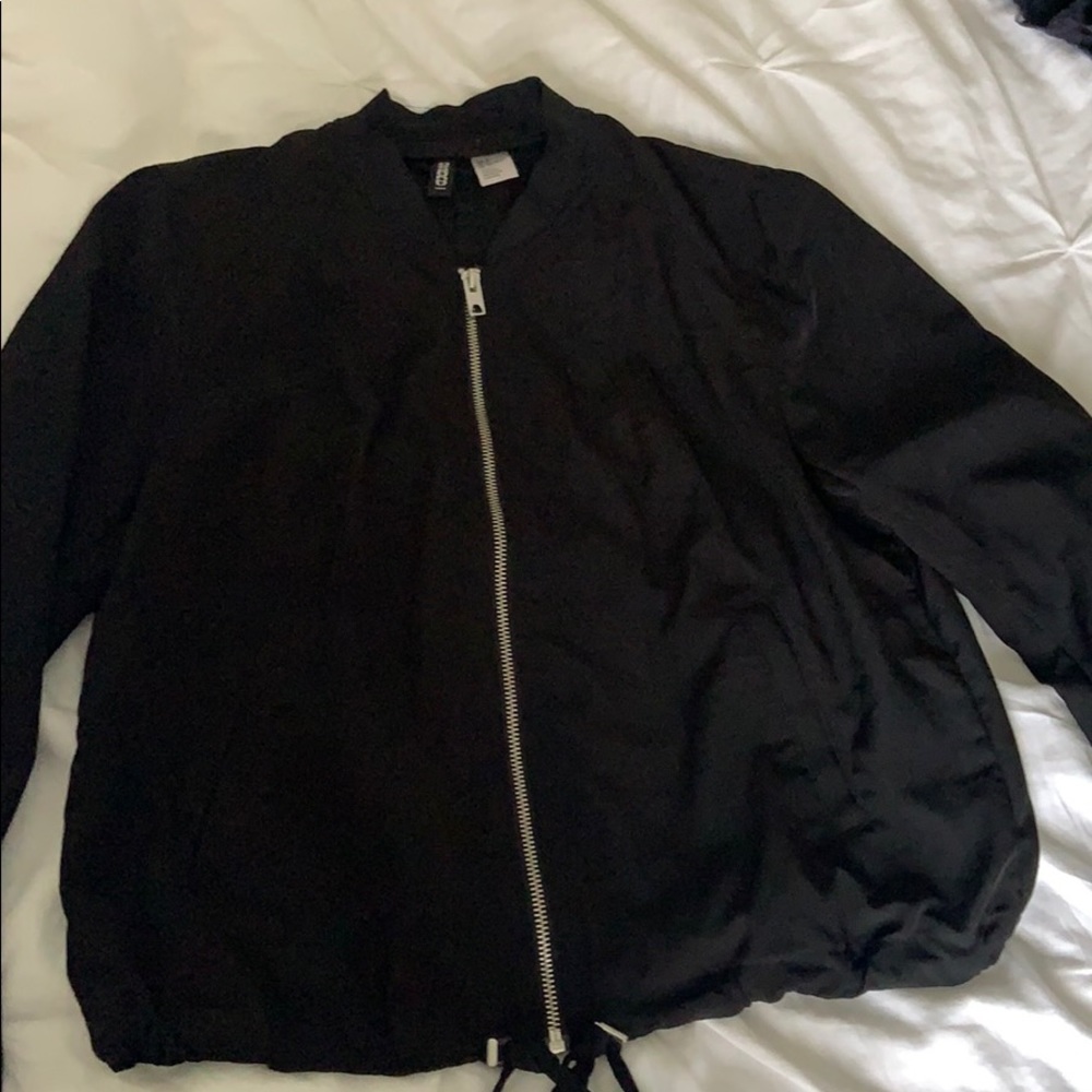 H&M black bomber jacket
